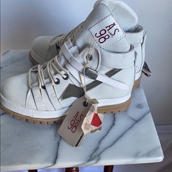 A.S. 98 Bruce White Leather Hiker - Picture 5 of 8